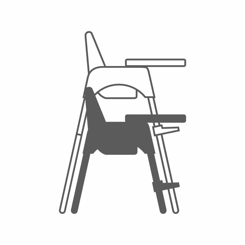 chaise haute amaro bleu