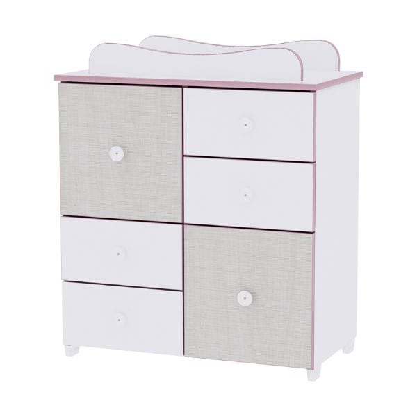 commode à langer rose