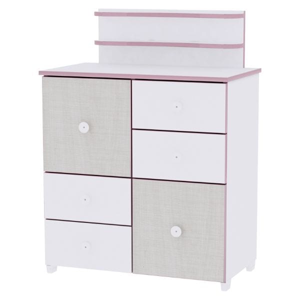 commode à langer rose
