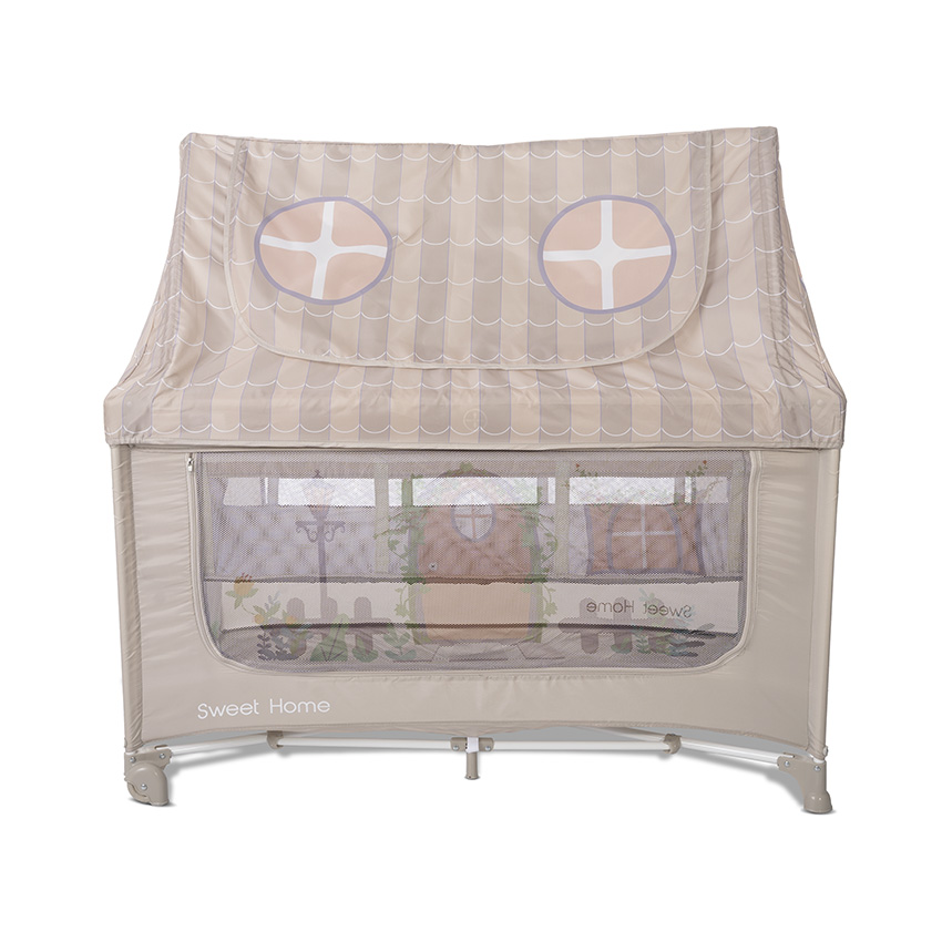Lit parapluie Sweet Home avec toit beige