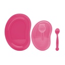 Bol de conservation avec cuillère intégrée rose