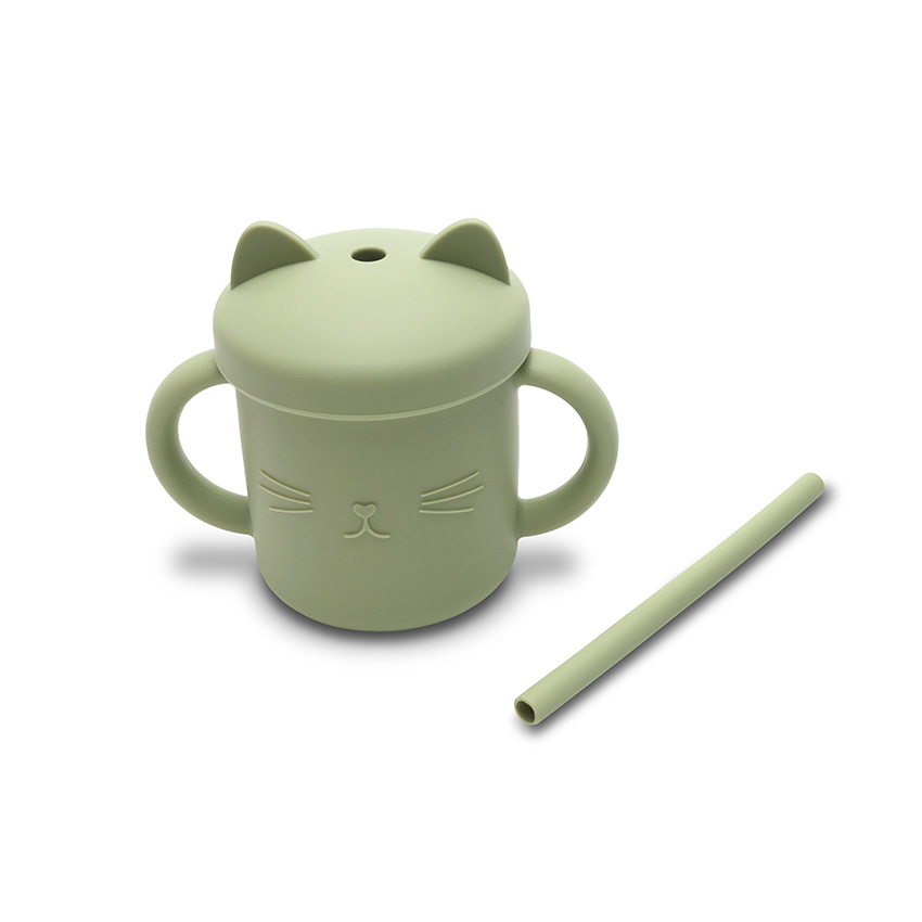 Tasse d'apprentissage en silicone souple (Incassable) vert