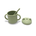 Tasse d'apprentissage en silicone souple (Incassable) vert