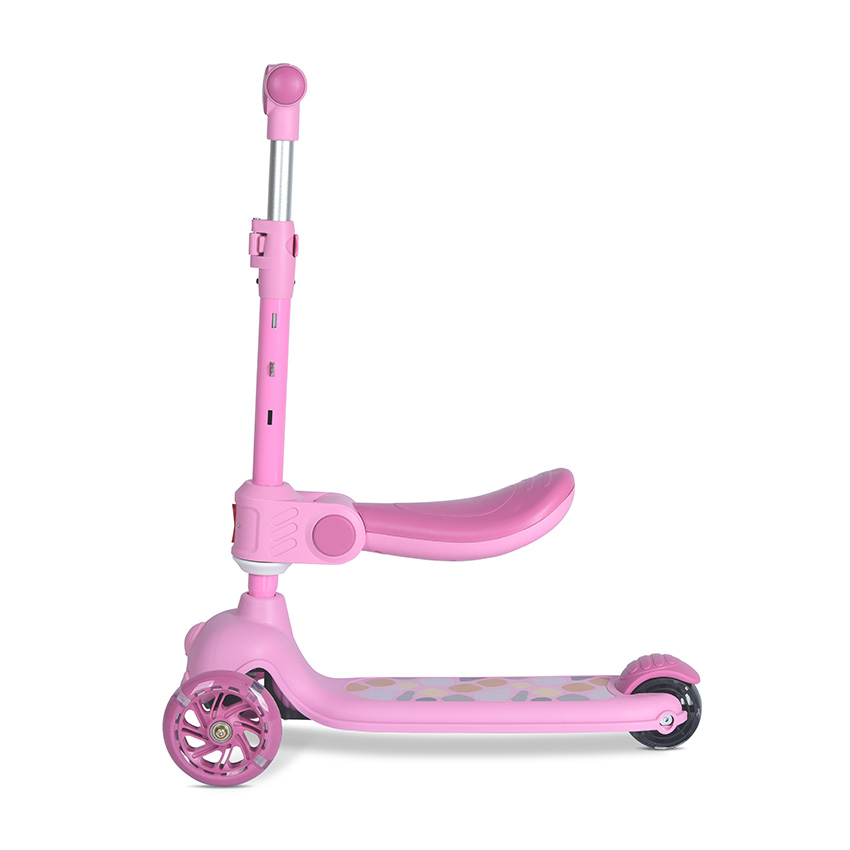 Trottinette Évolutive 2-en-1 avec Siège Pliable rose