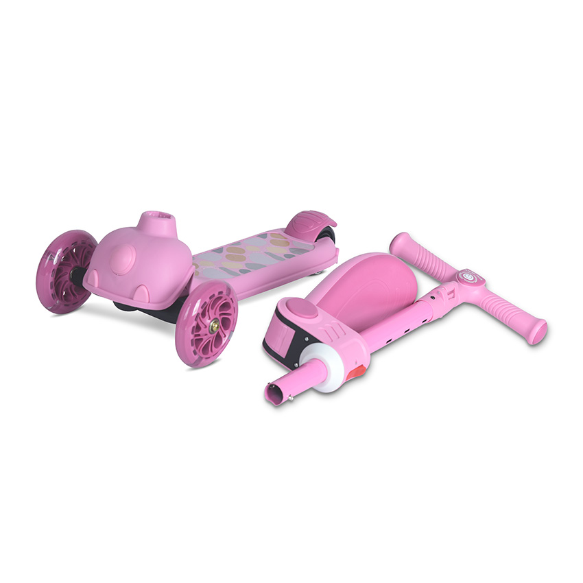 Trottinette Évolutive 2-en-1 avec Siège Pliable rose