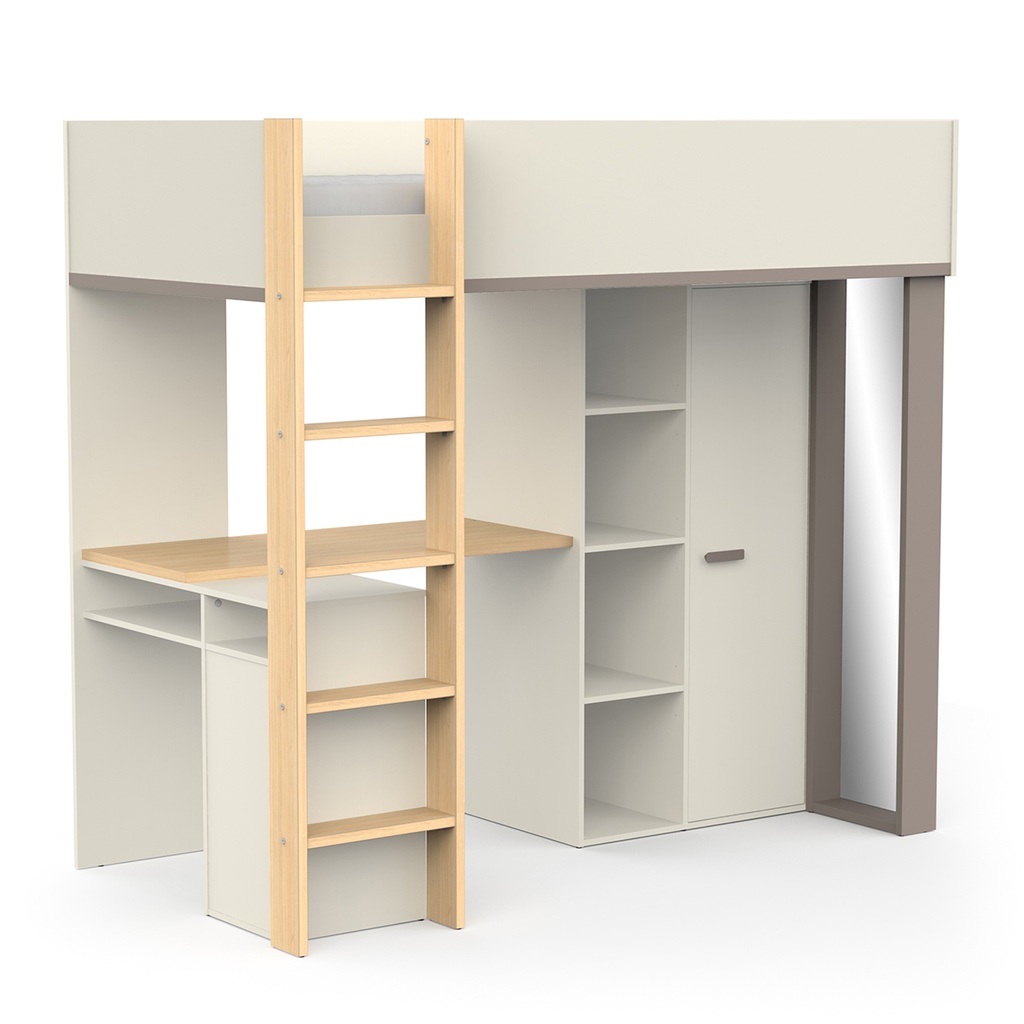 Lit mezzanine camillia gris
