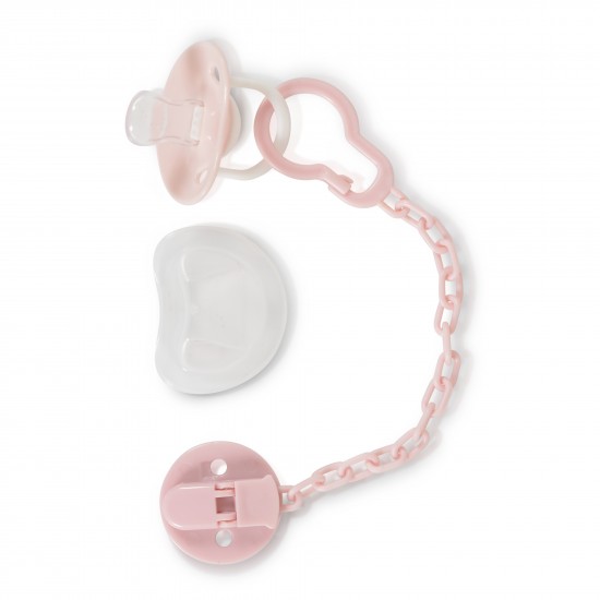 Sucette avec attache étoile rose