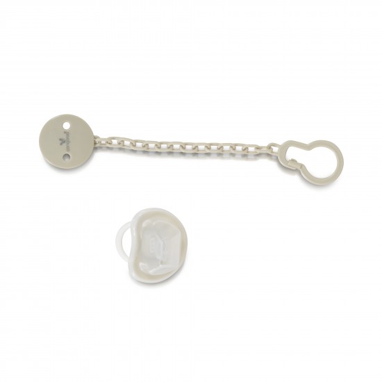 Sucette avec attache étoile gris