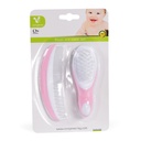 set brosse + peigne rose