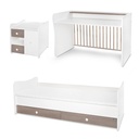 Lit mini max 190/72 blanc/caffe
