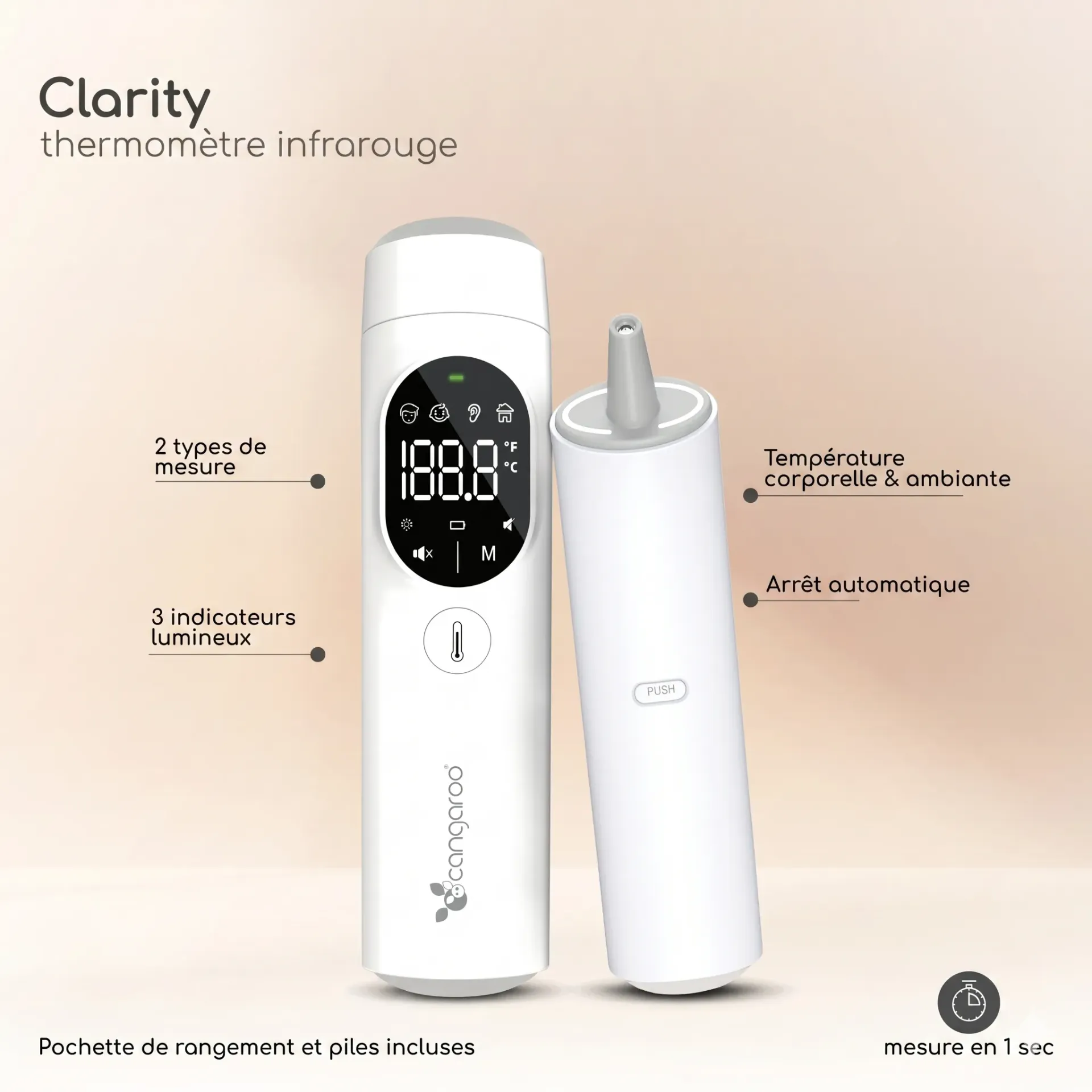 Thermomètre infrarouge sans contact Clarity