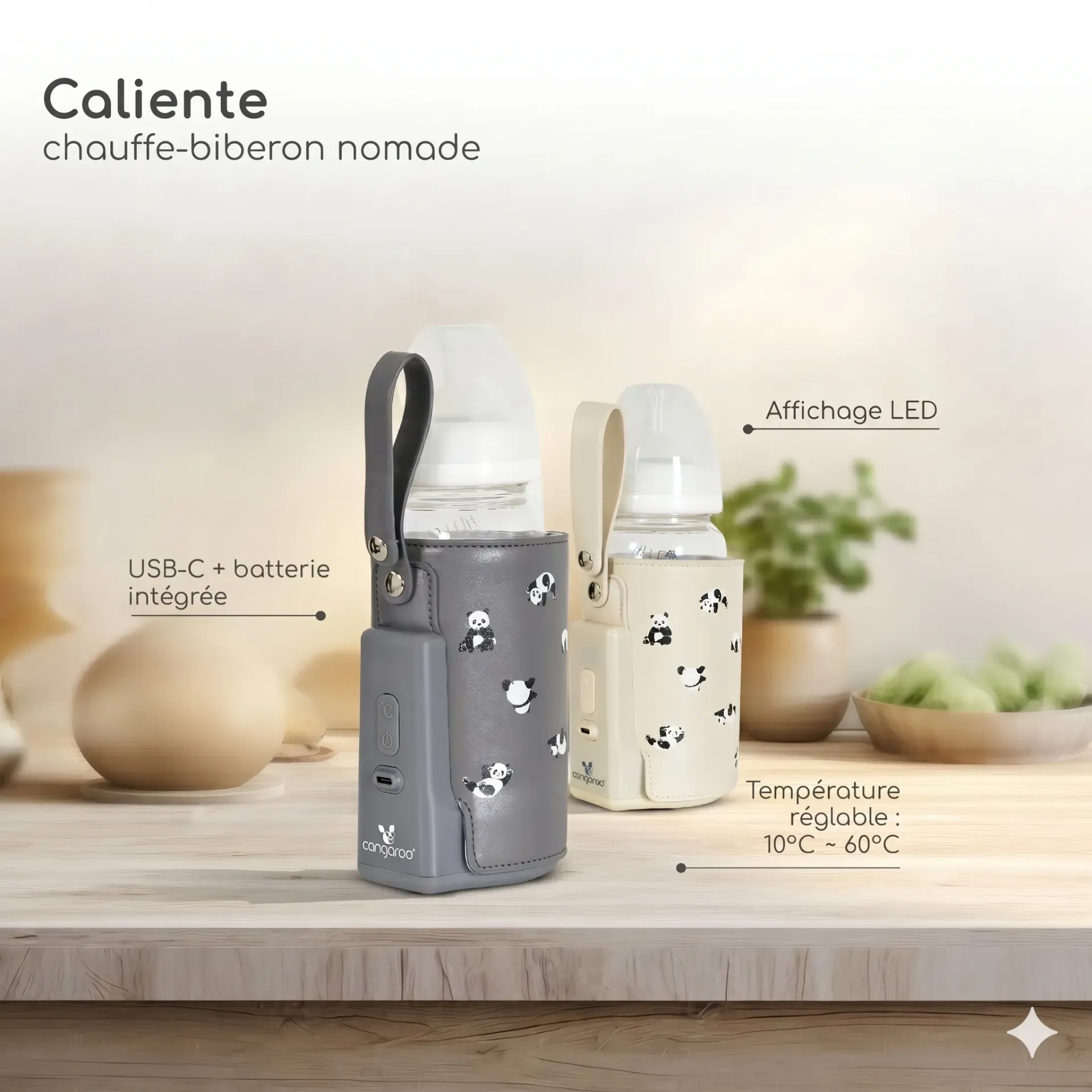 Chauffe-biberon de voyage Caliente – Coloris Gris