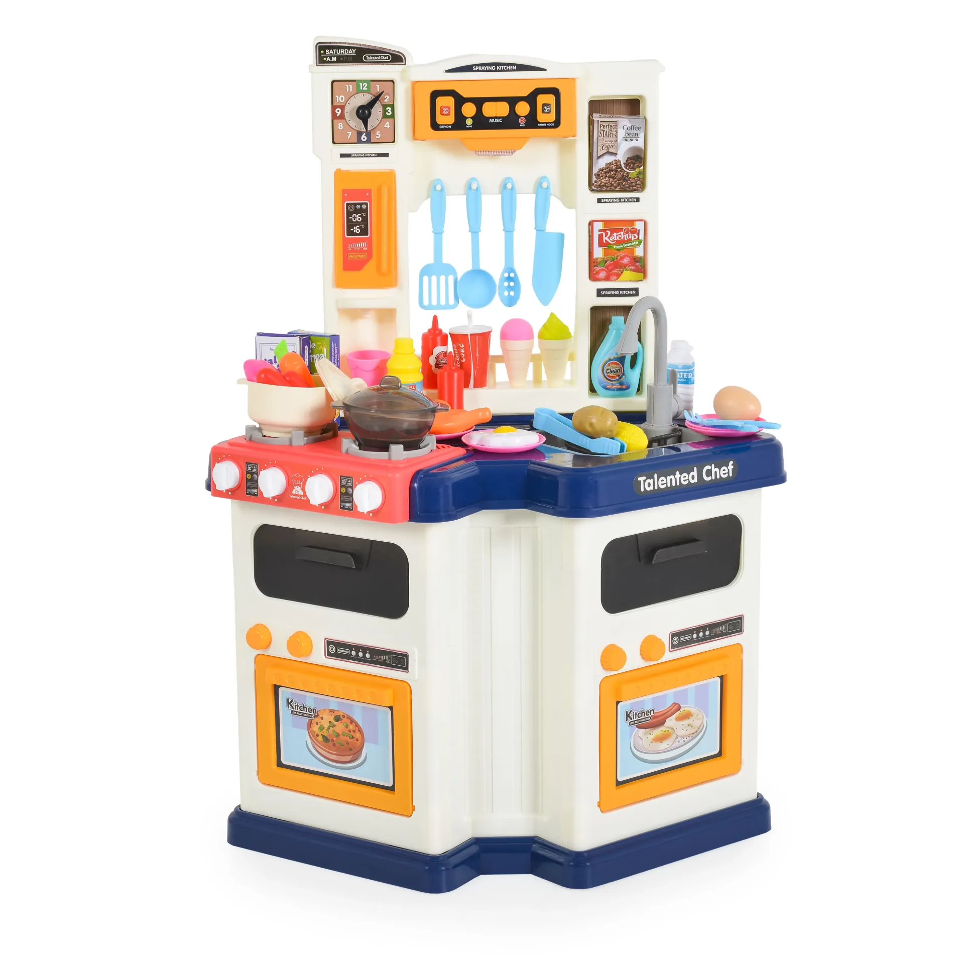 Cuisine Enfant avec Évier Eau Courante et Accessoires