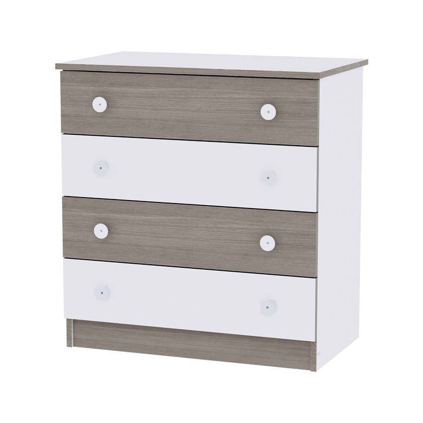 Commode simple Blanc/café