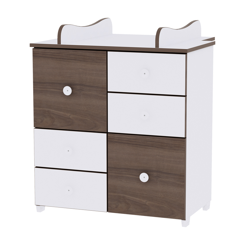 Commode à langer blanc/marron