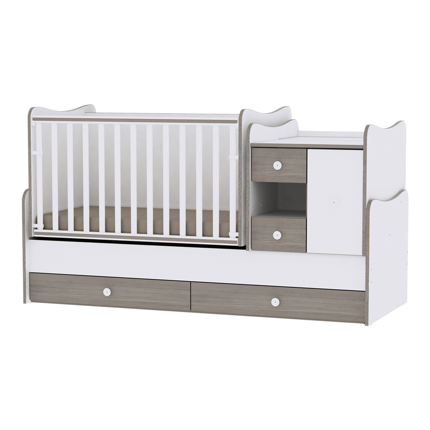 Lit mini max 190/72 blanc/caffe