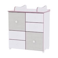 commode à langer rose