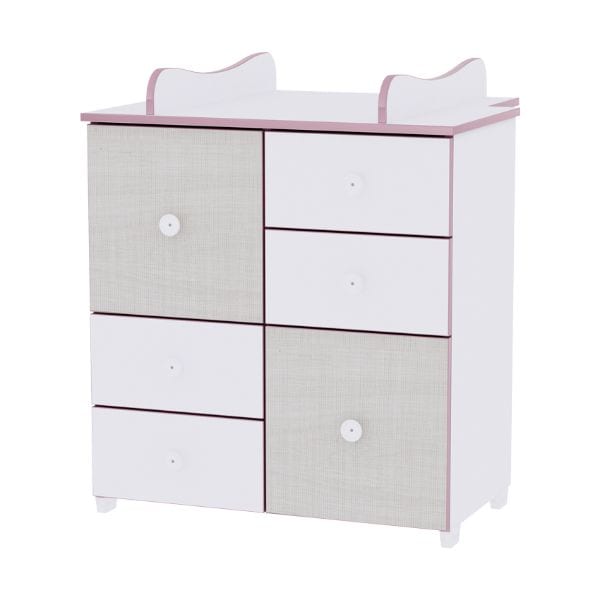 commode à langer rose
