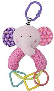 Hochet figure elepahant rose