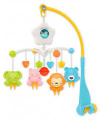 mobile musical happy animal bleu