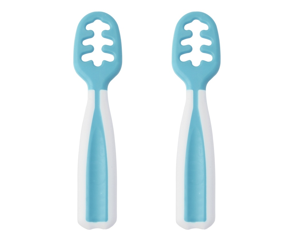 2 PRÉ-CUILLÈRES BLEUES POUR BÉBÉ