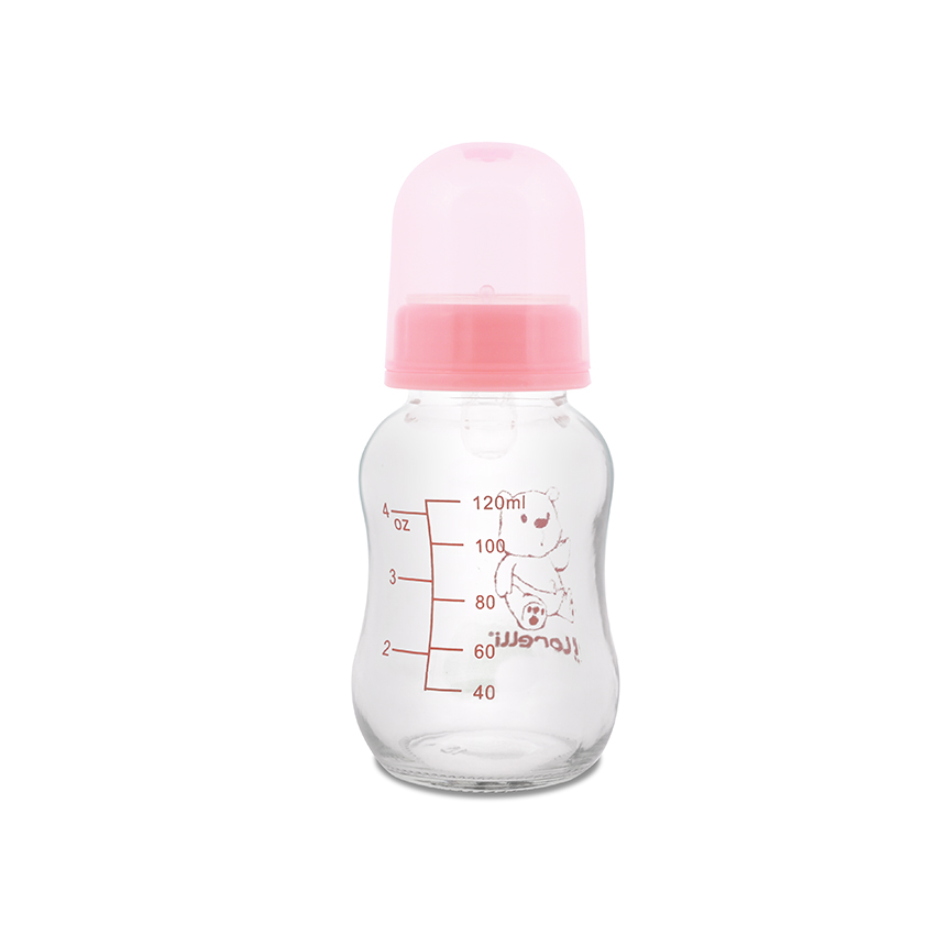 biberon verre 120 ml rose