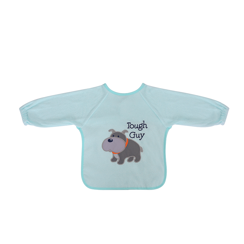 [10260270002] 10260270002bavoir avec manche bleu