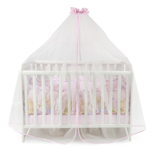 moustiquaire sur perche rose