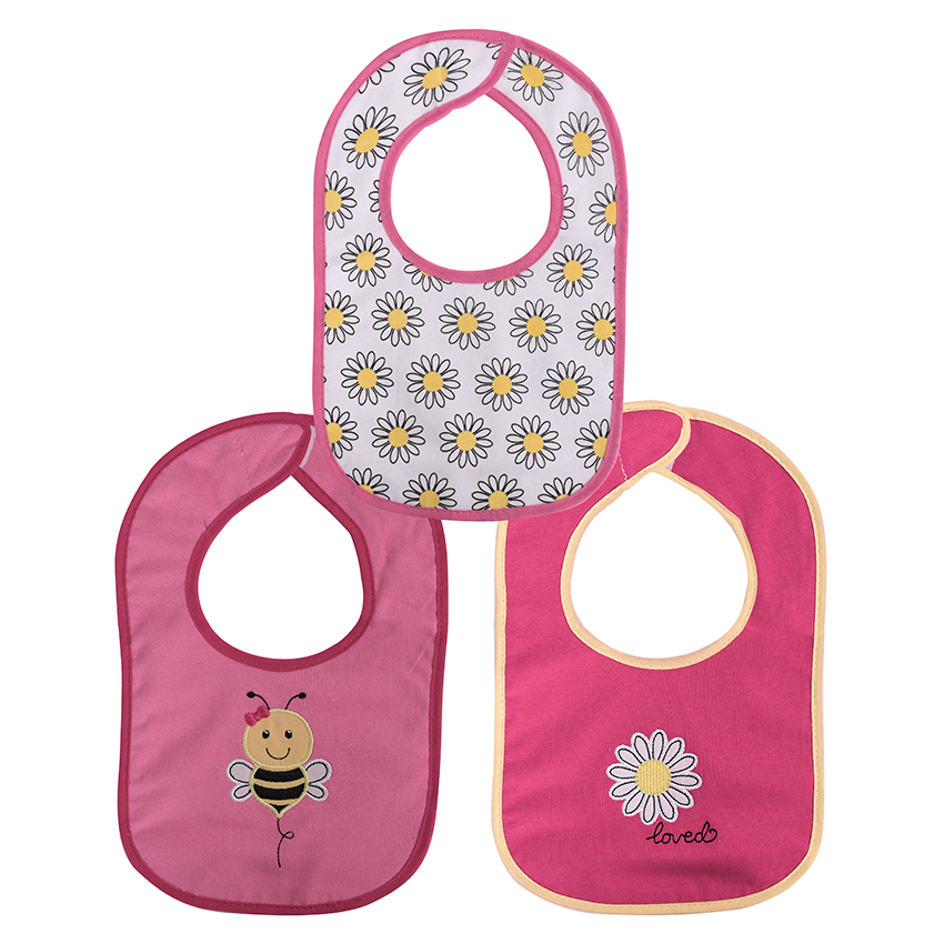 bavoir 3pcs velcro girl