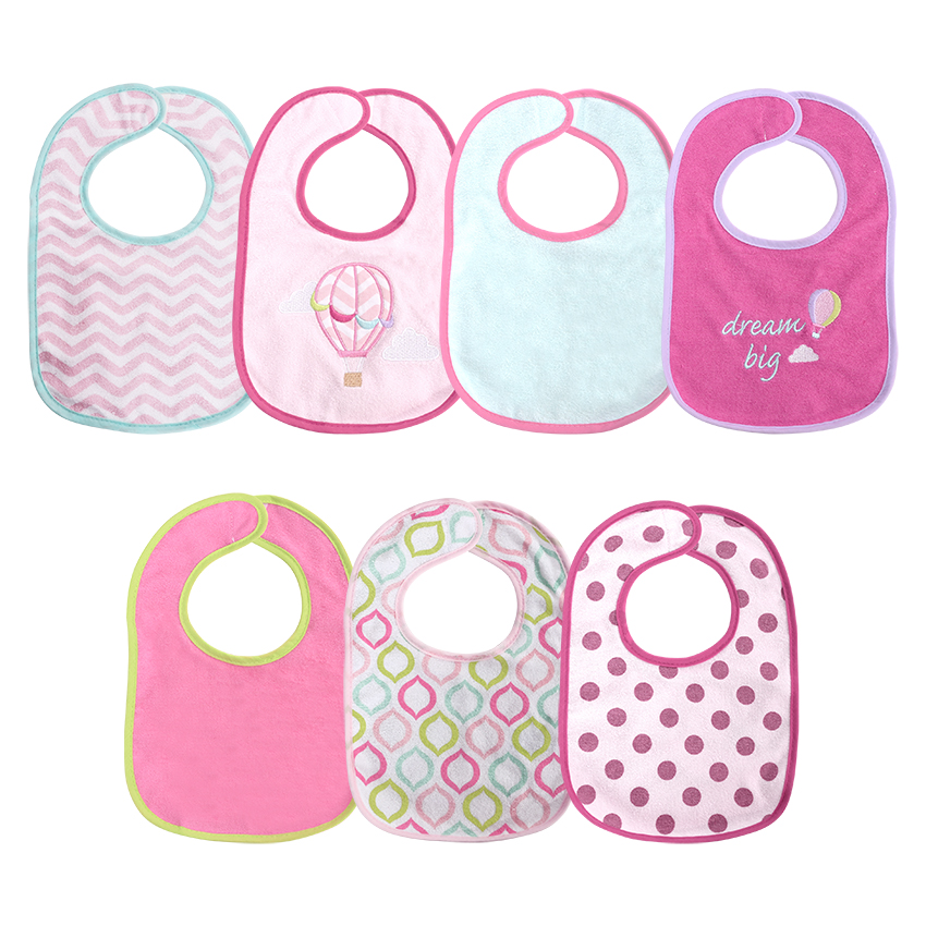 bavoir velcro 7pcs girl rose