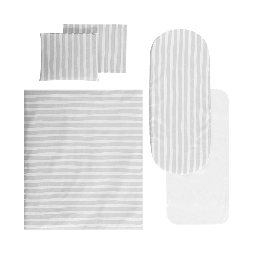 [20801175402] Set couverture gris rayures