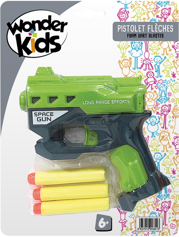 PISTOLET FLECHES MOUSSE ASS2