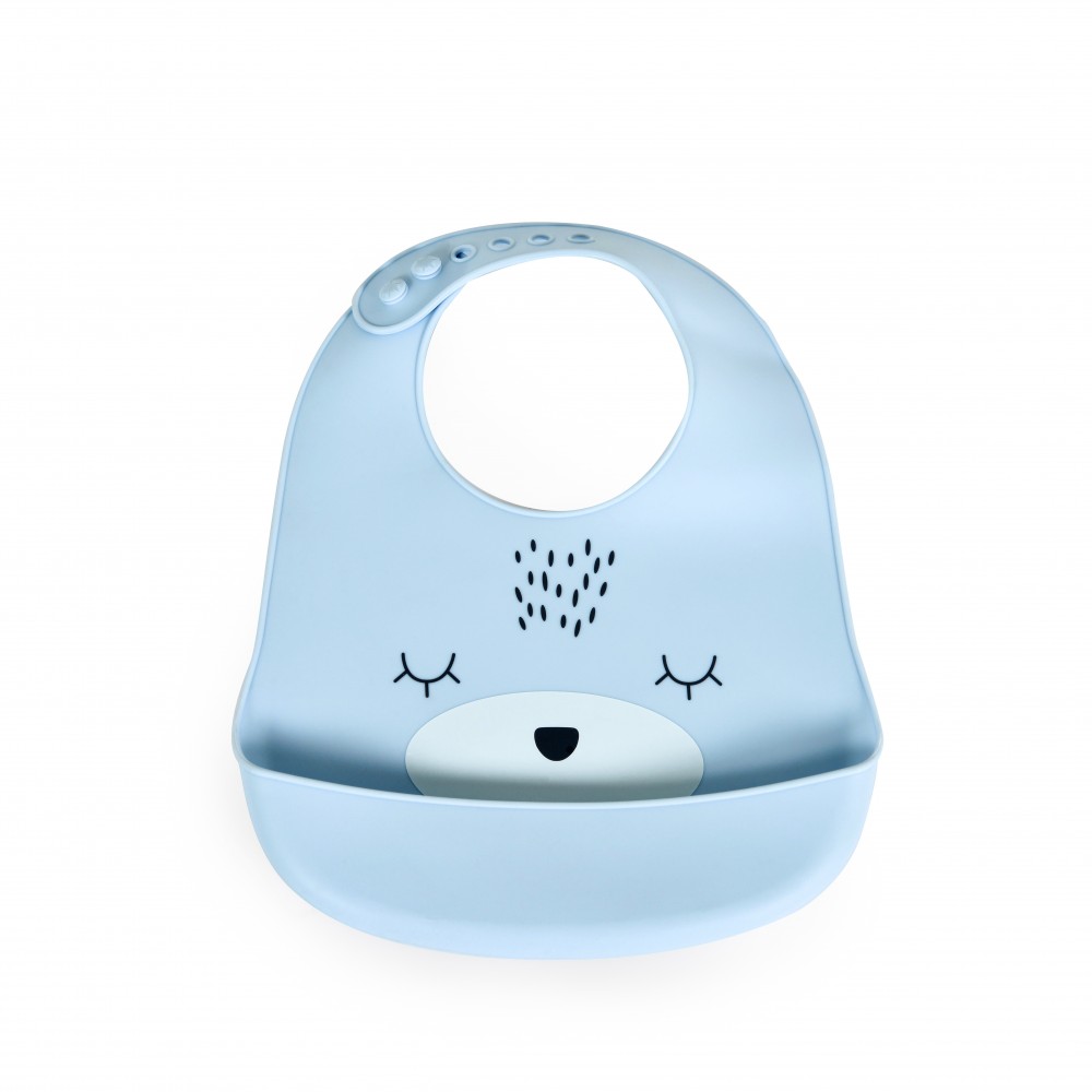 bavoir silicone oscar bleu