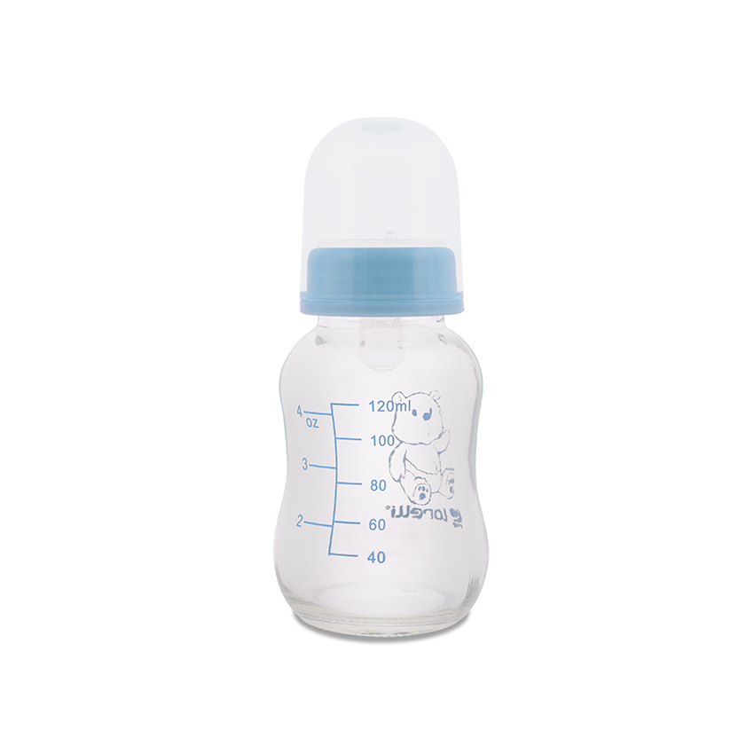 biberon verre 120 ML bleue