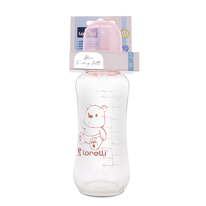 biberon verre 240ml rose