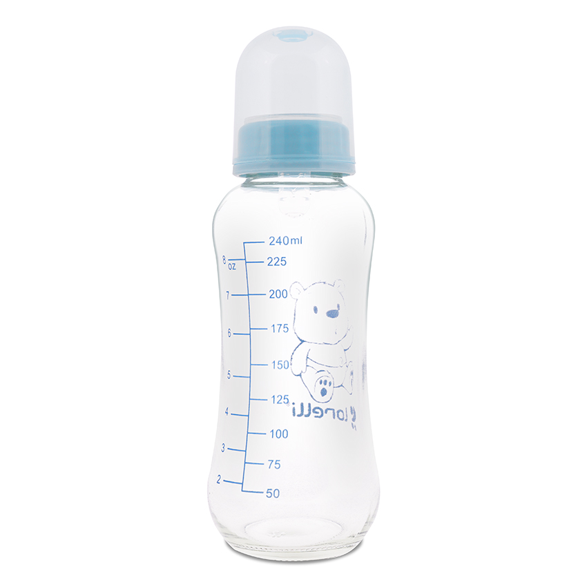 biberon verre 240 ml bleu