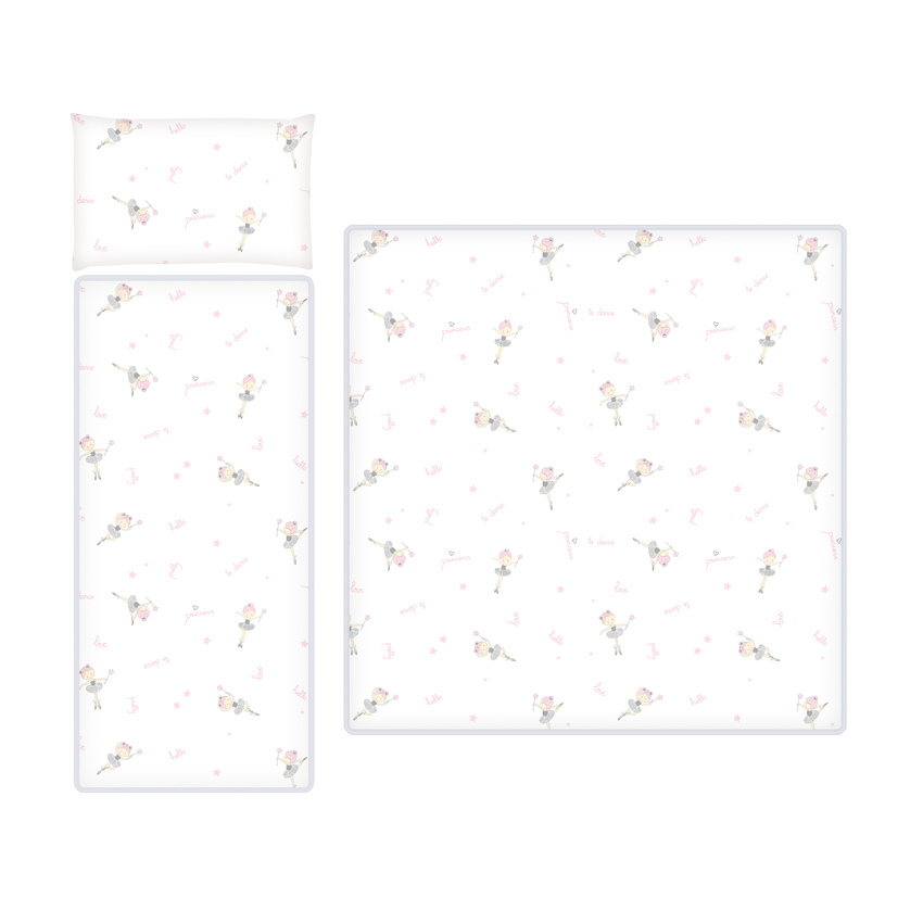 [20800313401] set couverture rose ballet
