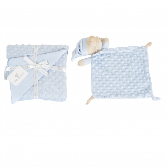 Coffret couverture avec doudou bleu