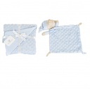 Coffret couverture avec doudou bleu