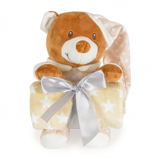 Couverture avec ourson Beige