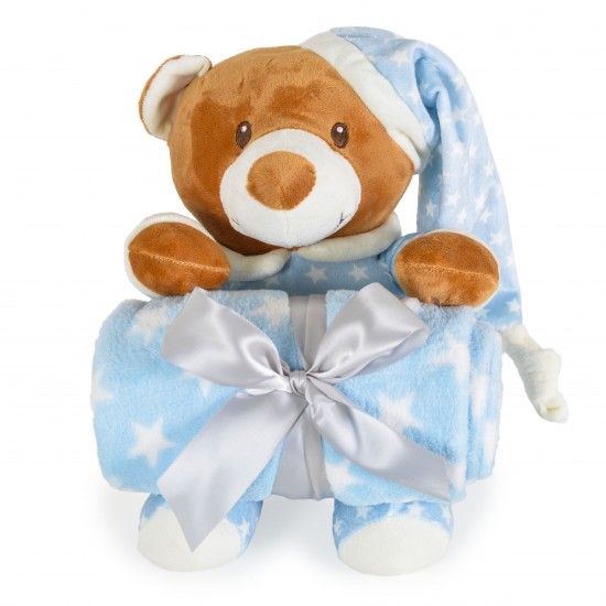 Couverture avec ourson bleu