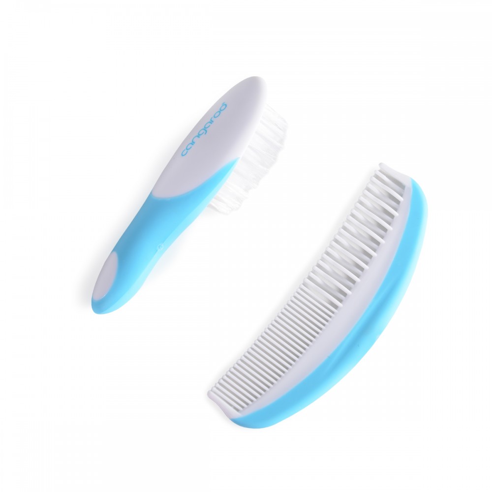 [3800146263942] set brosse + peigne bleu