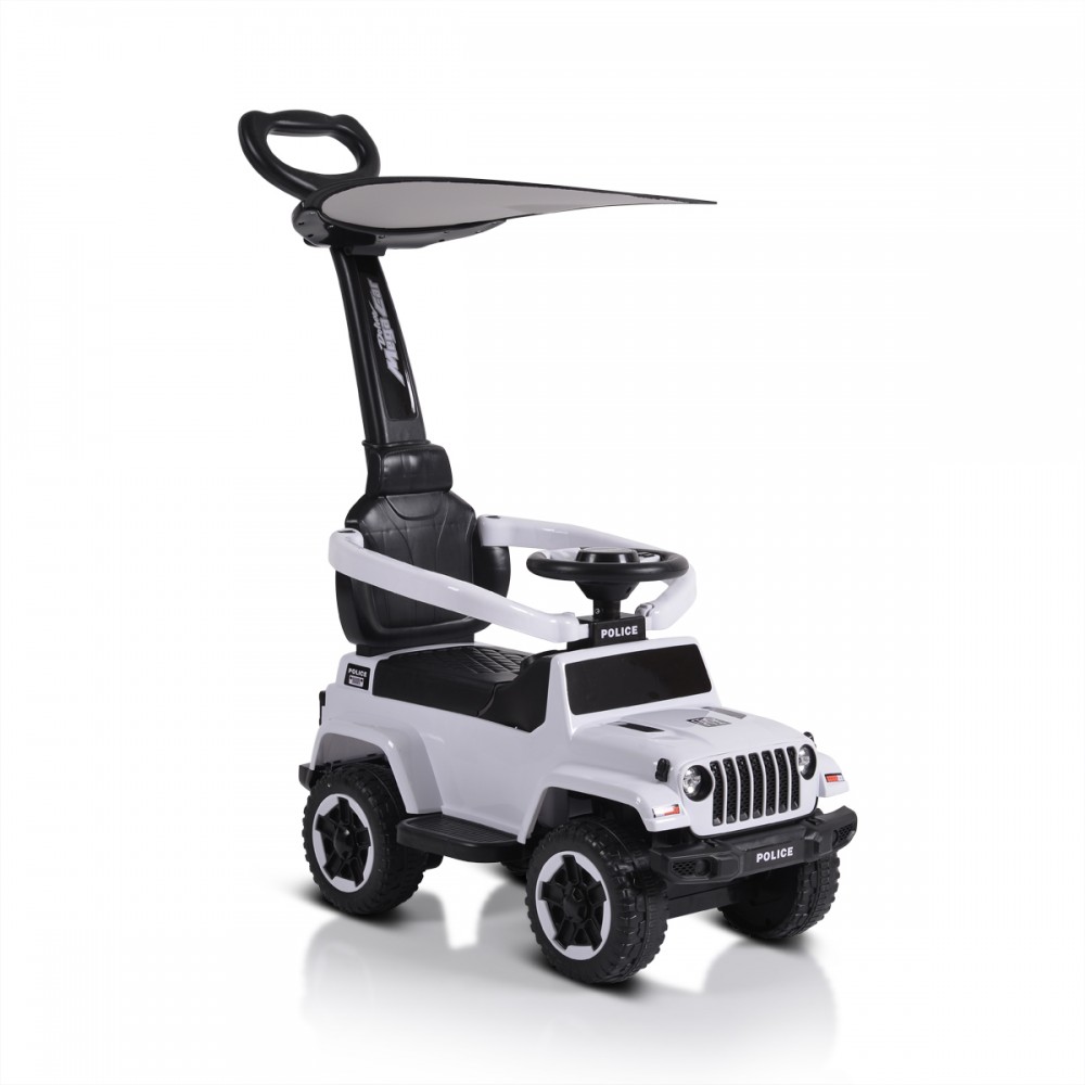 Voiture à pousser Police blanc