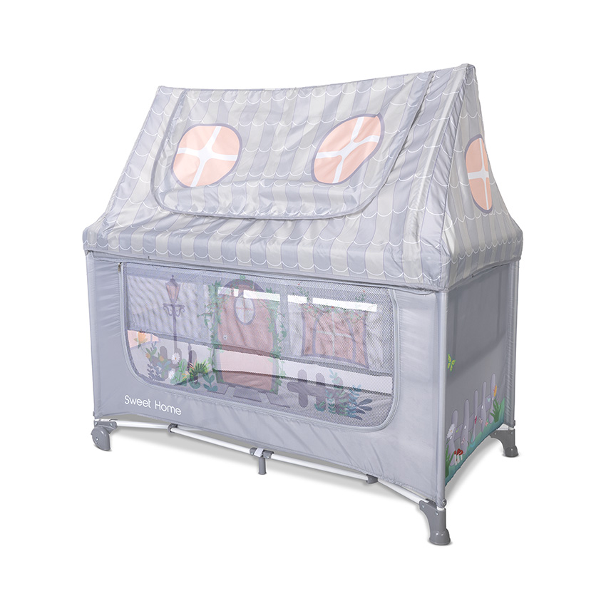 [10080652506] Lit parapluie HOME avec toit gris