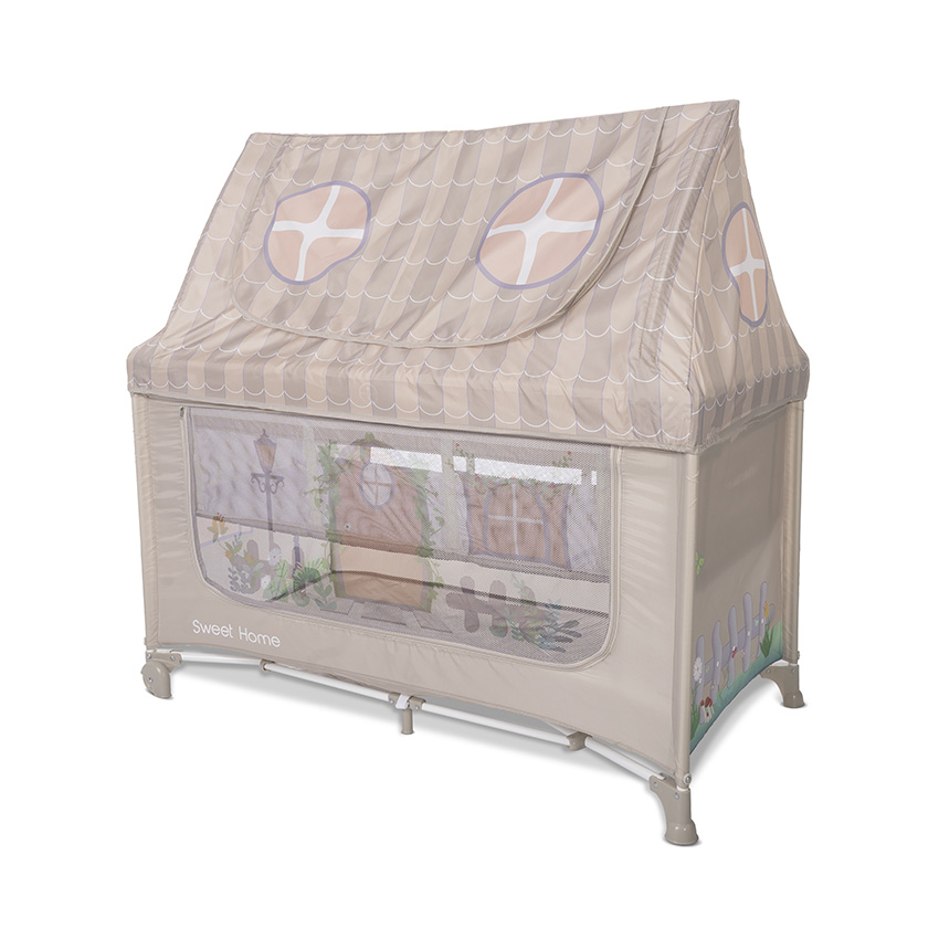 Lit parapluie Sweet Home avec toit beige