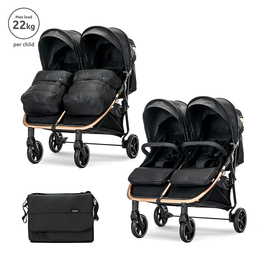 [10021542305] Poussette Duo Noir + Sac à langer