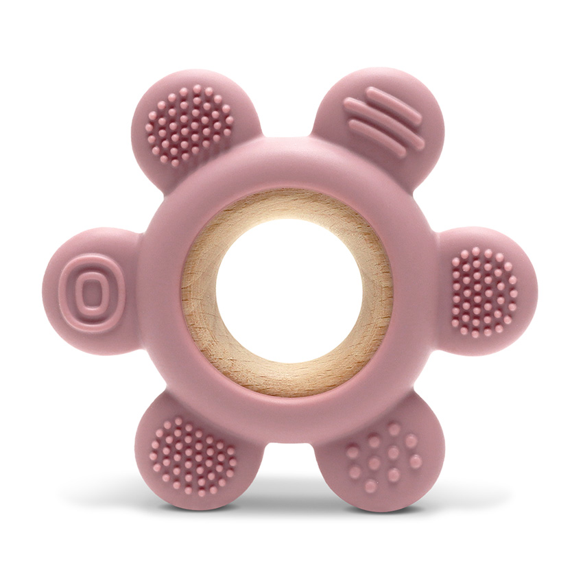 [10210890002] hochet dentition fleure rose
