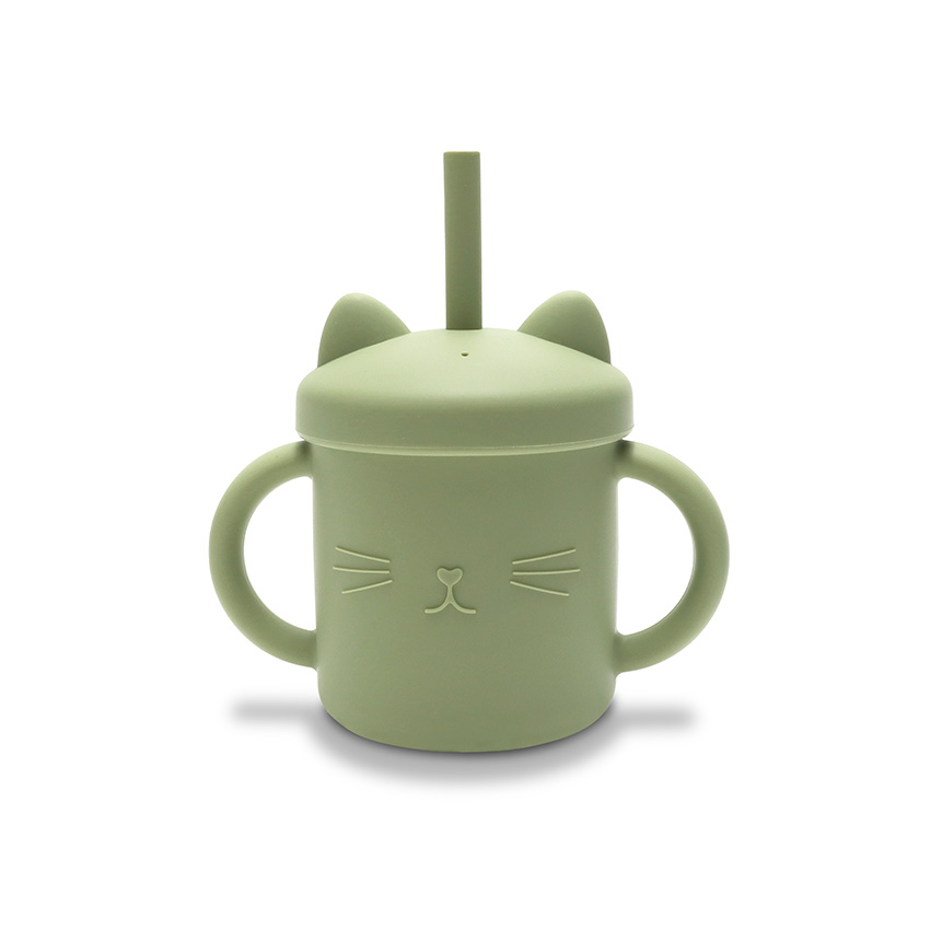 Tasse d'apprentissage en silicone souple (Incassable) vert