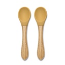 lot 2 cuillère bamboo jaune