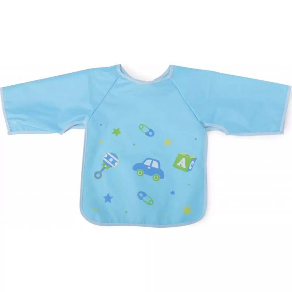 bavoir avec manche piggy bleu